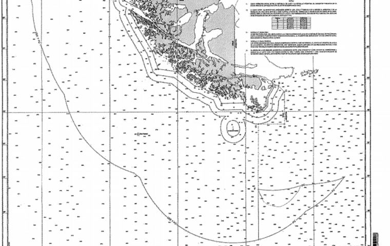 Detalles de la zona en disputa en el extremo sur de América del Sur