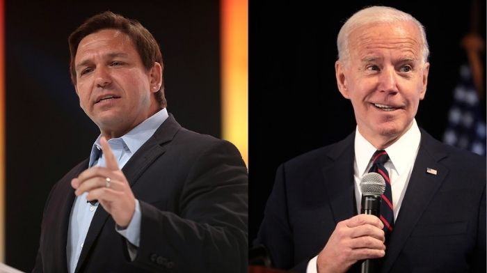 DeSantis 'Jabs' Biden, firma leyes de mandato contra las vacunas en Brandon, Florida