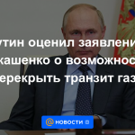 Putin apreció las declaraciones de Lukashenka sobre la posibilidad de bloquear el tránsito de gas.