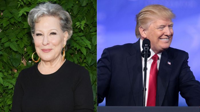 Bette Midler pide que Trump sea arrestado y acusado de intento de asesinato