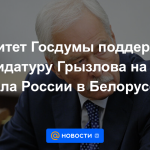 El Comité de la Duma Estatal apoyó la candidatura de Gryzlov para el puesto de Embajador de Rusia en Bielorrusia