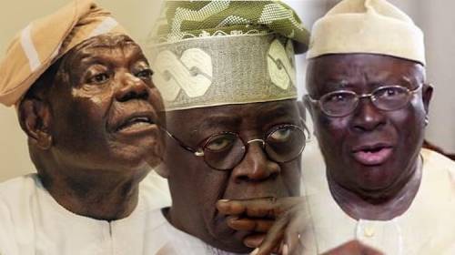 Todos los progresistas líder del Congreso, Tinubu, silencioso como Akande, Adebanjo intercambian palabras sobre la casa Lekki