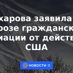Zakharova anunció la amenaza a la aviación civil de las acciones de los Estados Unidos.