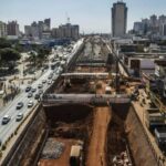 Un paso subterráneo expreso en construcción en Tabatinga, Brasil