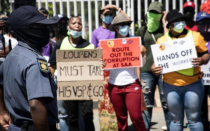 Sacca, Numsa se preparan para protestar en Pretoria contra la pérdida de empleos y la corrupción de SAA