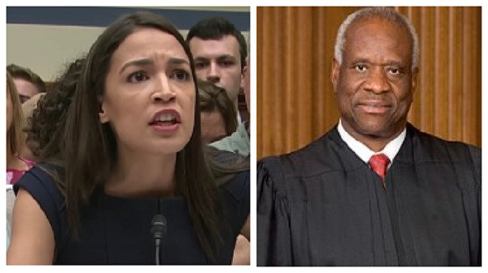 AOC llama a acusar a Clarence Thomas, el único juez negro de la Corte Suprema