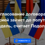 La negociación de un acuerdo con Rusia llevará hasta una semana y media, cree Podolyak