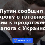 Putin le dijo a Macron sobre la disposición de Rusia a continuar el diálogo con Ucrania