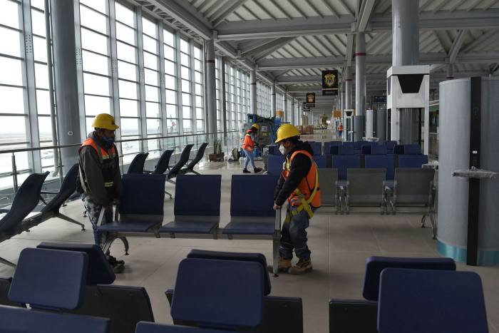 Construcción en el nuevo aeropuerto cerca de la Ciudad de México