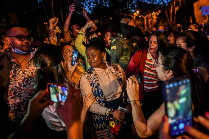 Francia Márquez en un mitin político en Medellín, Colombia, en febrero