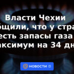 Las autoridades checas dijeron que el país tiene reservas de gas para un máximo de 34 días
