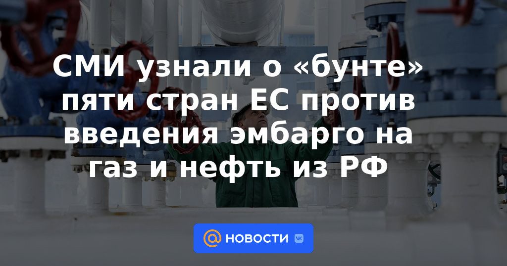 Los medios conocieron la "rebelión" de los cinco países de la UE contra el embargo de gas y petróleo de la Federación Rusa