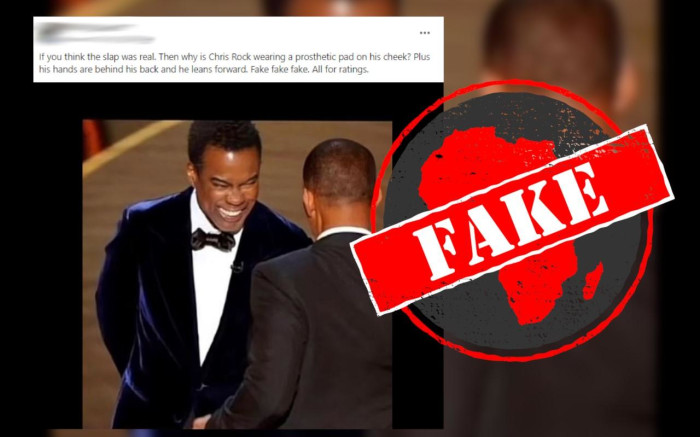 No, el comediante estadounidense Chris Rock no estaba 'llevando una almohadilla en la mejilla' cuando Will Smith lo golpeó