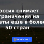 Rusia elimina restricciones de vuelos a más de 50 países