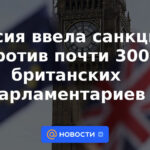 Rusia impone sanciones a casi 300 diputados británicos