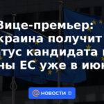 Viceprimer ministro: Ucrania recibirá el estatus de candidato a miembro de la UE en junio