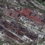 Una imagen satelital muestra una descripción general de la planta de acero Azovstal, el último reducto militar ucraniano que también sirve como refugio civil en Mariupol, Ucrania, el 29 de abril.