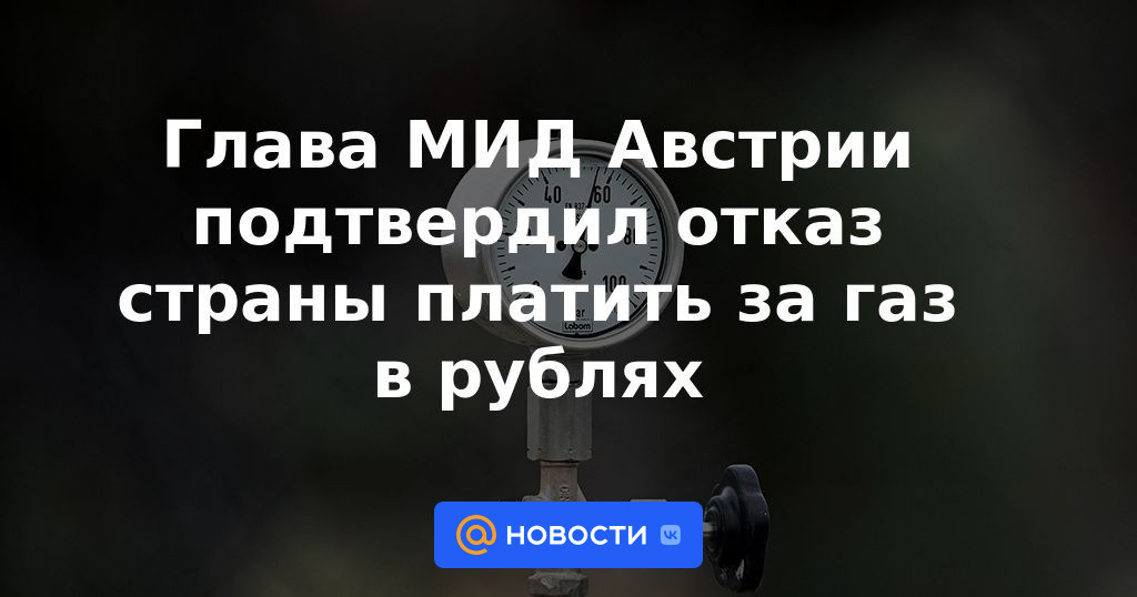 El ministro de Asuntos Exteriores de Austria confirmó la negativa del país a pagar el gas en rublos