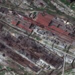 Una imagen satelital muestra una descripción general de la planta de acero Azovstal, el último reducto militar ucraniano que también sirve como refugio civil, en Mariupol, Ucrania, el 29 de abril.