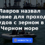 Lavrov llamó a la condición para el paso de barcos con grano en el Mar Negro