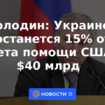 Volodin: Ucrania recibirá el 15% del paquete de ayuda de US $ 40 mil millones