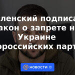 Zelensky firma ley que prohíbe los "partidos prorrusos" en Ucrania