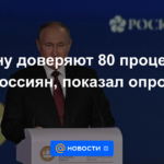 El 80% de los rusos confían en Putin, según encuesta