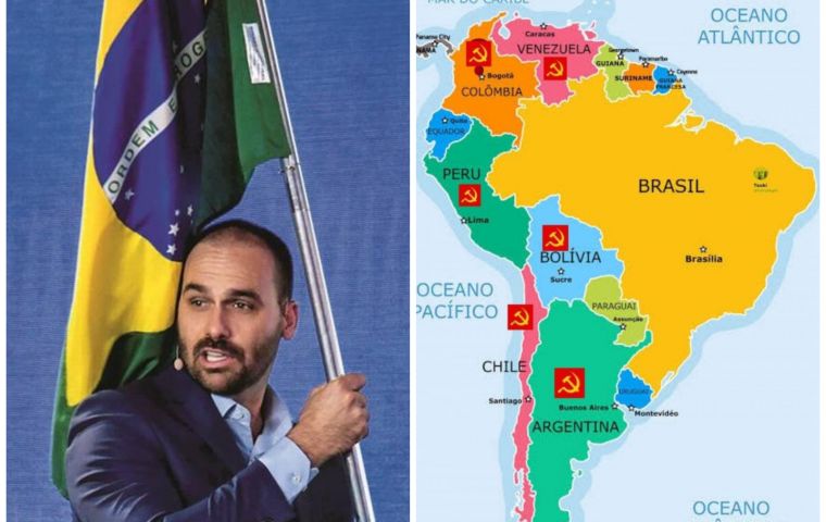 Fanáticamente anticomunista como su padre, Eduardo Bolsonaro advierte que la “responsabilidad del votante brasileño se ha vuelto cada vez más desafiante”