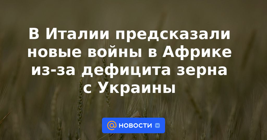 Italia pronosticó nuevas guerras en África por escasez de cereales de Ucrania