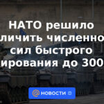 La OTAN decidió aumentar el número de fuerzas de reacción rápida a 300 mil