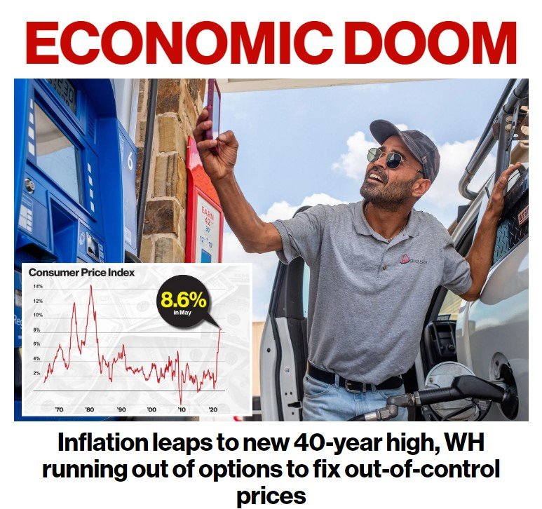 La inflación alcanza un nuevo máximo de 40 años del 8,6 %, una semana después de que la Casa Blanca afirma que el 'plan económico está funcionando' de Biden