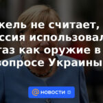 Merkel no cree que Rusia haya usado gas como arma en el asunto de Ucrania