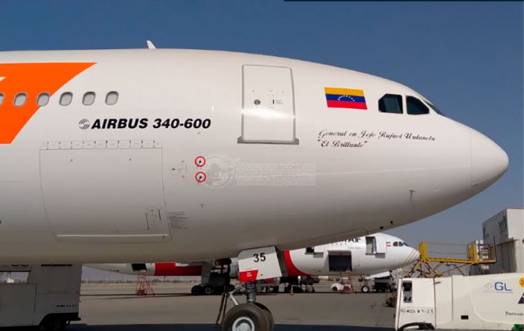 El Airbus de Conviasa voló de regreso a Caracas directo desde Bolivia