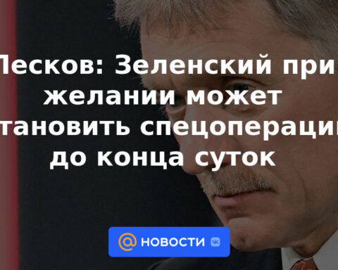 Peskov: Zelensky, si lo desea, puede detener la operación especial hasta el final del día