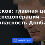 Peskov: el objetivo principal de la operación especial es la seguridad de Donbass