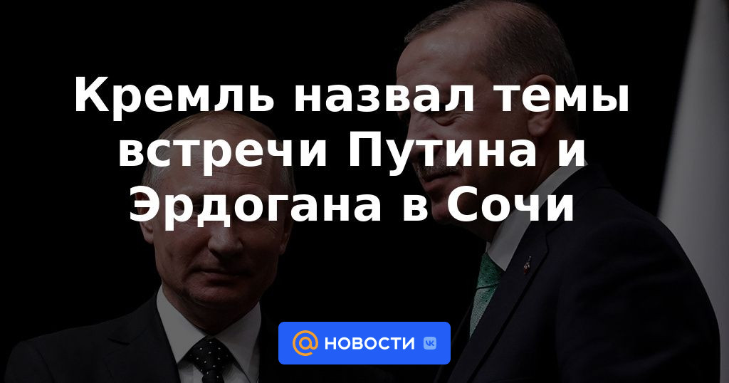 El Kremlin nombró los temas de la reunión entre Putin y Erdogan en Sochi