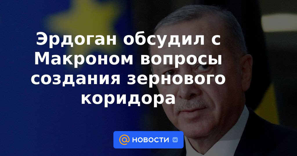 Erdogan discutió con Macron la creación de un corredor de granos