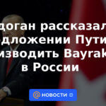 Erdogan habló sobre la propuesta de Putin para producir Bayraktar en Rusia