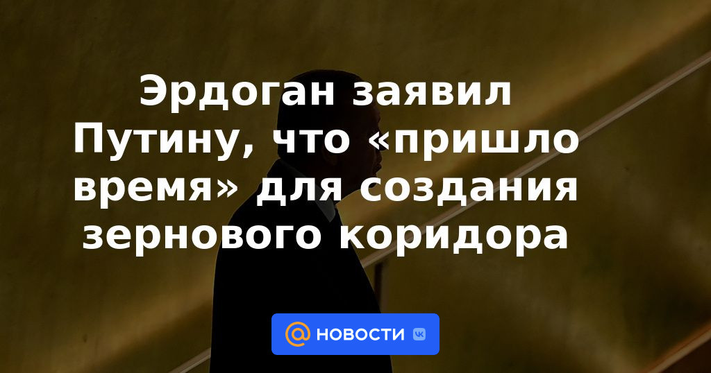 Erdogan le dijo a Putin que era "hora" de crear un corredor de granos