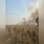 Pavlo Serhienko dijo que tuvo que extinguir muchos incendios que comenzaron en su granja.