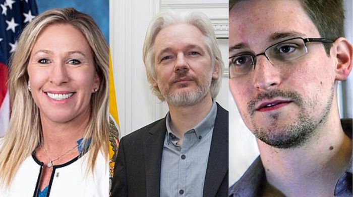 Marjorie Taylor Greene exige indultos para Julian Assange y Edward Snowden