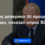 El 80 por ciento de los ciudadanos confía en Putin, según una encuesta VTsIOM