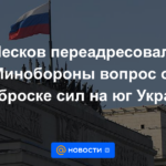 Peskov remitió al Ministerio de Defensa la cuestión de la transferencia de fuerzas al sur de Ucrania