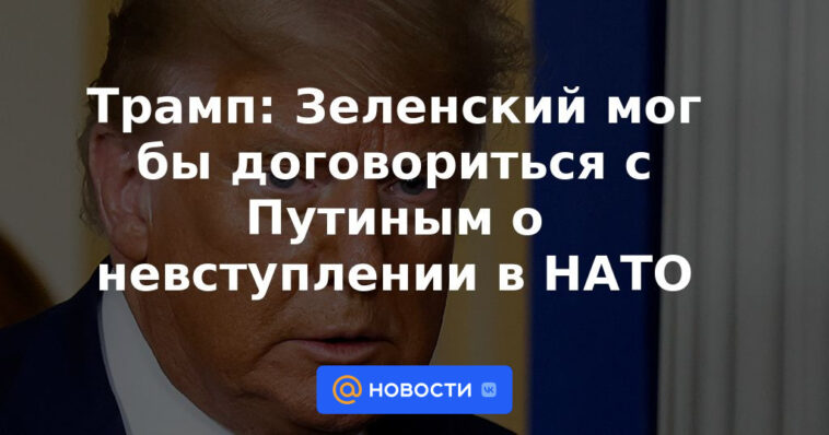 Trump: Zelensky podría estar de acuerdo con Putin para no unirse a la OTAN