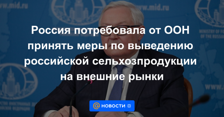 Rusia exigió a la ONU que tome medidas para llevar los productos agrícolas rusos a los mercados extranjeros