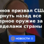 Antonov pidió a Estados Unidos que devuelva todas las armas nucleares fuera del país