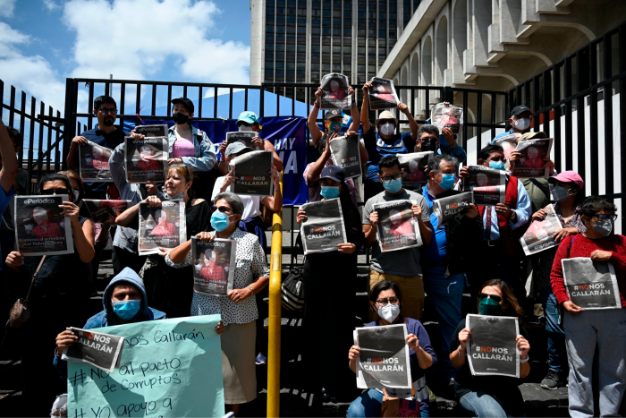 Una protesta frente al Palacio de Justicia