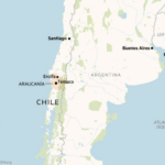 Mapa que muestra la región de la Araucanía de Chile