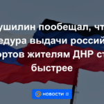 Pushilin prometió que el procedimiento para emitir pasaportes rusos a los residentes de la RPD será más rápido