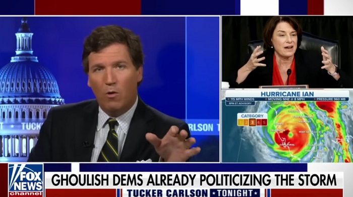 Tucker Carlson critica a los demócratas por politizar el huracán Ian: "Piensan que son Dios"